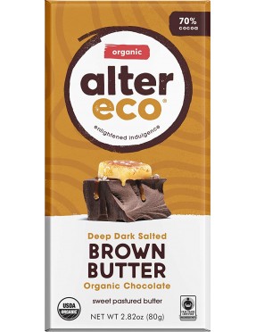 Alter Eco Dark Salted Brown Butter Organic Chocolate (12x2.82 OZ)
