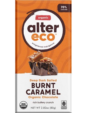 Alter Eco Dark Salted Burnt Caramel Organic Chocolate (12x2.82 OZ)