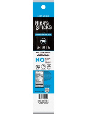 Nick's Sticks 100% Grass-Fed Beef Snack Sticks (25x1.7 OZ)