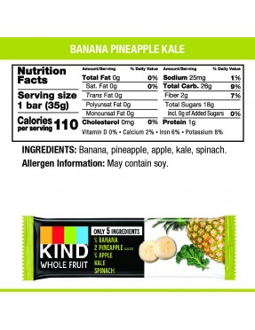 Kind Pressed Pineapple Pear Kale Spinach Bar (12x1.2 OZ)