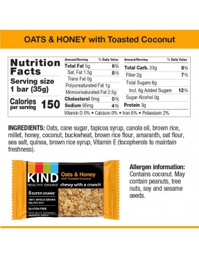 Kind Granola Bar, Oats N Honey W/Cnut (8/5x1.2 OZ)