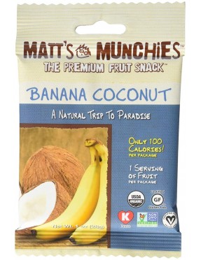 Matt's Munchies Organic Fruit Snack Banana Coconut (12x1 OZ)