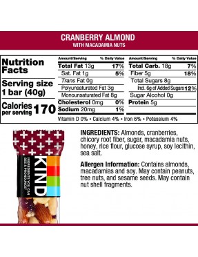 Kind Cranberry & Almond Plus Bar (12x1.4 Oz)