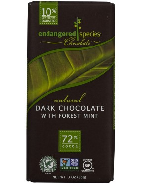 Endangered Species Dark Chocolate Bar Mint Rain Forest (12x3 Oz)