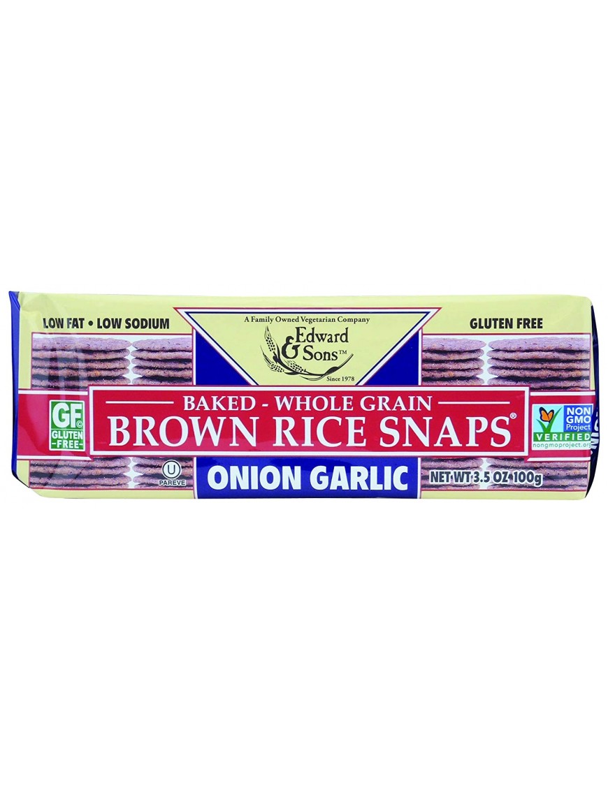 Edward & Sons Onion Garlic Fat Free Snaps (12x3.5 Oz)