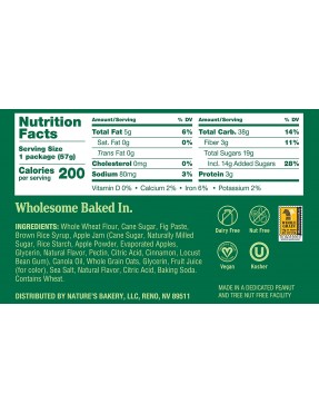 Nature's Bakery Apple Cinnamon, Whole Wheat (12x2 OZ)