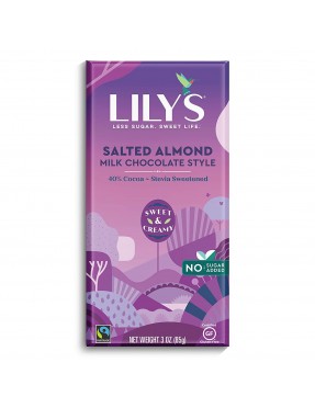 Lily's Sweets Milk Choc Salted Almonds, 40% (12x3 OZ)