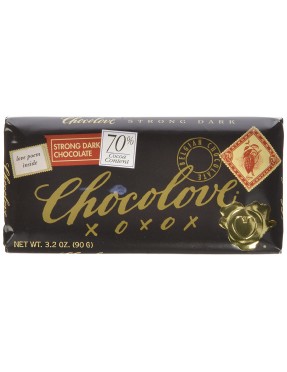 Chocolove Strong Dark Chocolate Bar (12x3.2 Oz)