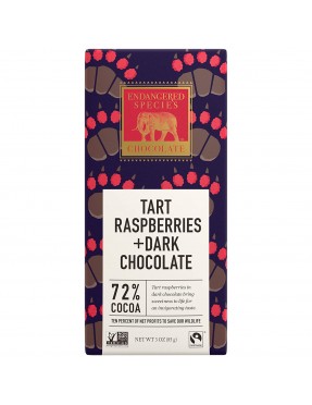 Endangered Species Dark Chocolate Bar Raspberries Grizzly (12x3 Oz)