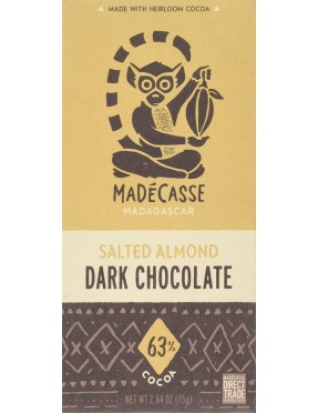 Madecasse Dark Chocolate 63% Salted Almond (10x2.64 OZ)