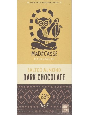 Madecasse Dark Chocolate 63% Salted Almond (10x2.64 OZ)