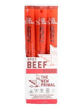 The New Primal Grass Fed Spicy Beef Sticks (20x1 OZ)