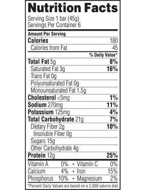 Luna Protein Bar for Women Chocolate Salted Caramel (12x1.59 OZ)