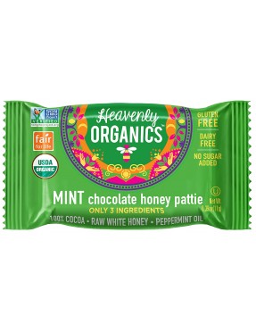 Heavenly Organics Raw Honey Chocolate Pattie, Mint (1x40 CT)