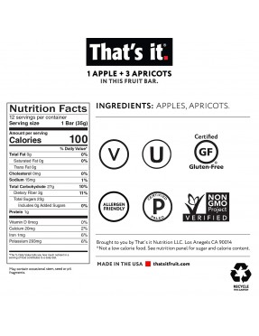 That's It Apple Apricot Fruit Bar (12x1.2 Oz)