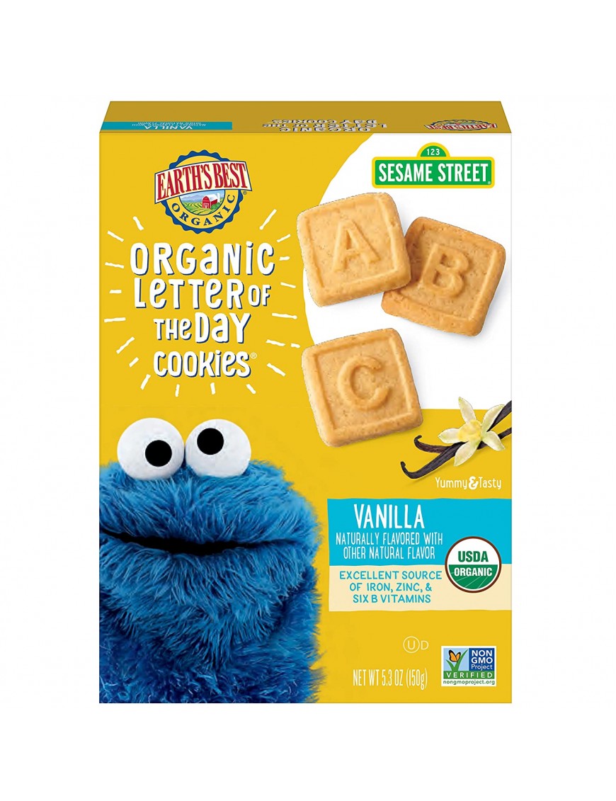 Earth's Best Sesame Street Very Vanilla Cookies (6x5.3 Oz)