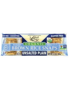 Edward & Sons Plain Unsalted Brown Rice Snaps (12x3.5 Oz)