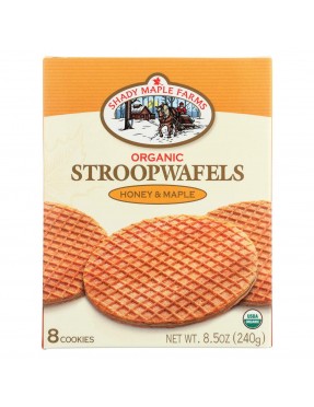 Shady Maple Farms Organic Stroopwafel Cookie-Waffles- Honey And Maple (8x8.5Oz)