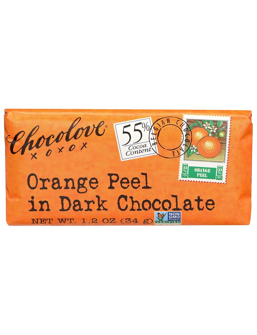 Chocolove Dark Chocolate Orange Peel Mini Bar (12x1.2 Oz)