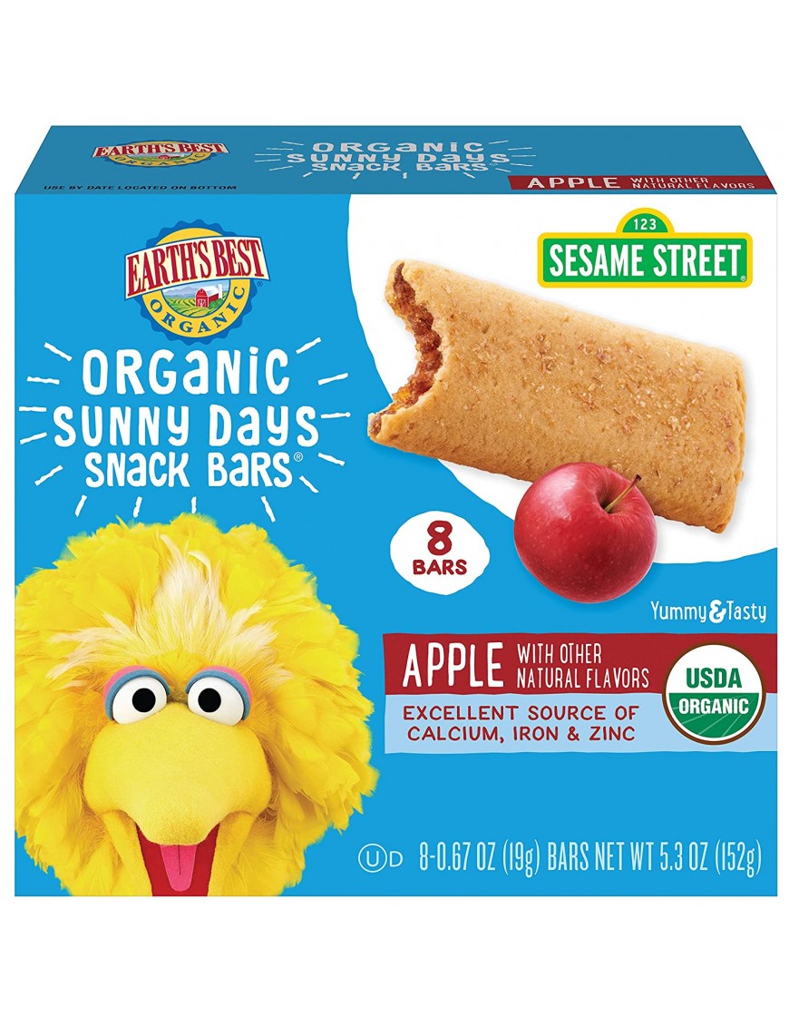 Earth's Best Sesame Street Apple Snack Bar (6x5.3 Oz)