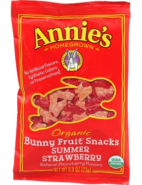 Annie's Organic Bunny Fruit Snacks, Summer Strawberry (18x0.8Oz)