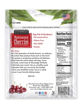 Stoneridge Orchards Organic Whole Dried Montmorency Cherries (6x5Oz)