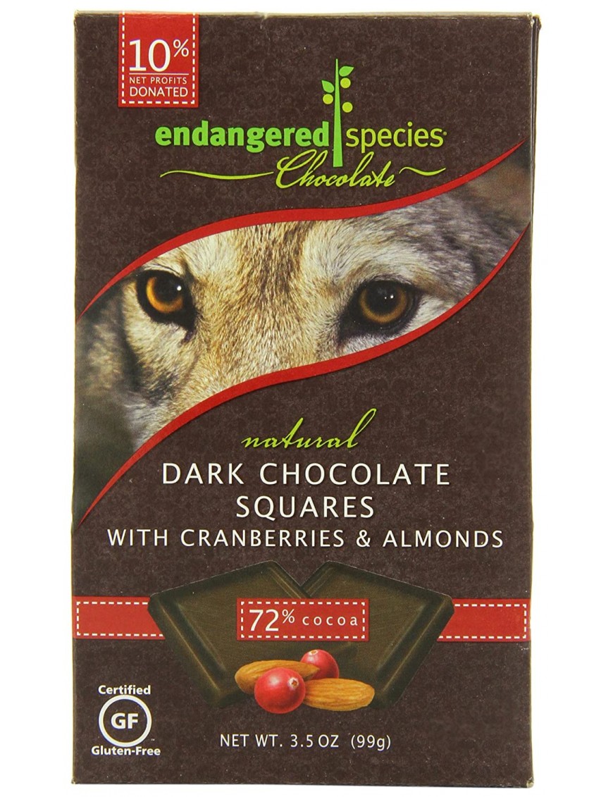 Endangered Species Bite Size Dark Chocolate With Cranberries (6x10 CT)