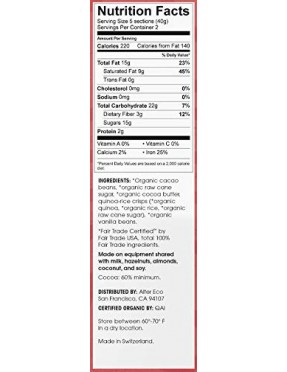 Alter Eco Chocolate Dark Quinoa (12x2.82OZ )