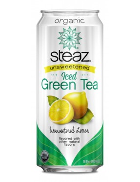 Steaz Energy Unsweetened Lemon Iced Green Tea (12x16 Oz)