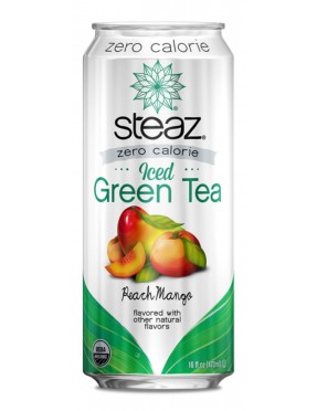 Steaz ZERO Calorie Peach Mango Iced Tea (12x16 Oz)