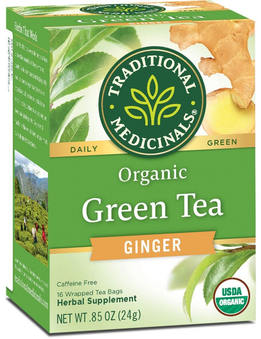 Traditional Medicinals Green Tea With Ginger (6x16 Bag)