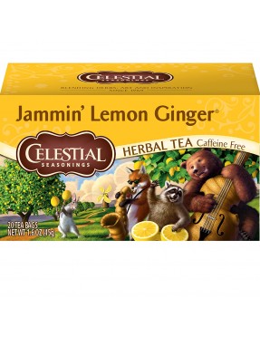 Celestial Seasonings Jammin' Lemon Ginger Herbal Tea (6x20 Bag)