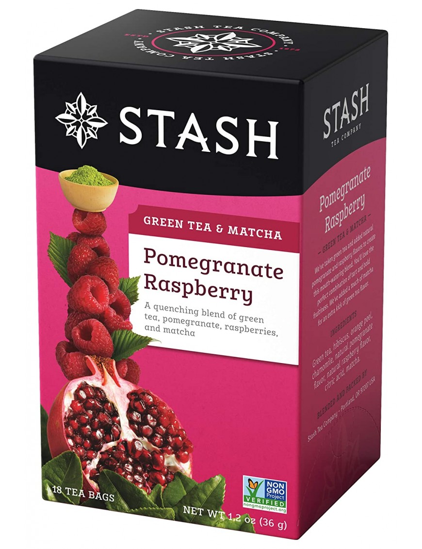 Stash Tea Pomegrante Raspberry With Matcha Tea (6x18 Bag)