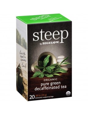 Bigelow Steep Organic Pure Green Decaffeinated Tea (6x20 BAG )