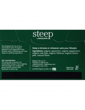 Bigelow Steep Organic Mint Herbal Tea Caffeine Free (6x20 BAG )