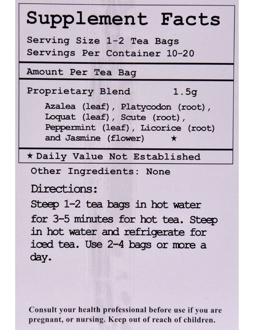 Health King Cough-Off Herb Tea (1x20 Tea Bags)