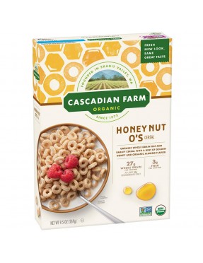 Cascadian Farm Honey Nut O's Cer (12x9.5OZ )