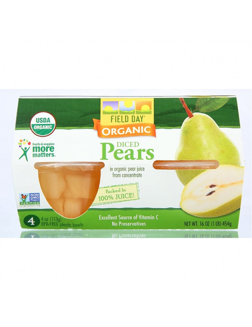 Field Day Organic Diced Pear Cups (6x4PK )