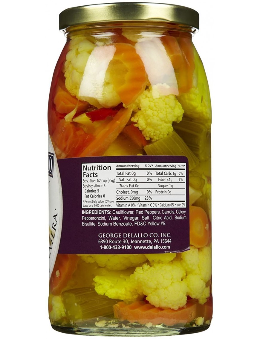 De Lallo Mild Giardinera (6x25.5 Oz)