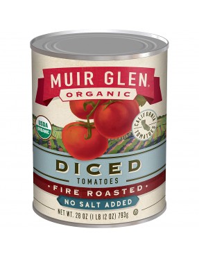 Muir Glen Diced Fire Roasted Tomato No Salt (12x14.5 Oz)