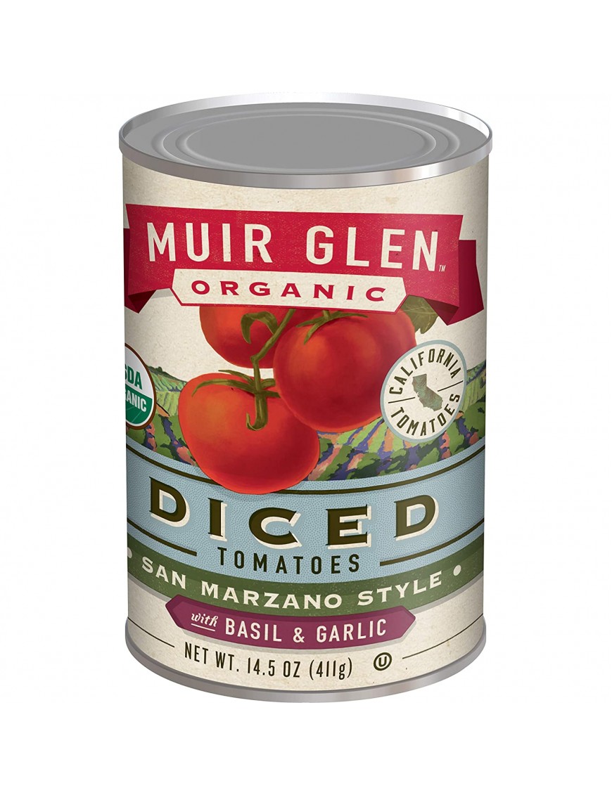 Muir Glen Diced Basil & Garlic Tomato (12x14.5 Oz)