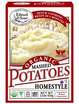 Edward & Sons Organic Mashed Potatoes Home Style, 3.5 Ounce Boxes (Pack of 6)