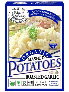 Edward & Sons Organic Mashed Potatoes Roasted Garlic, 3.5 Ounce Boxes (Pack of 6)