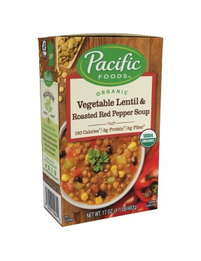 Pacific Natural Foods Veg Lnt/RdPepper Sp (12x17OZ )